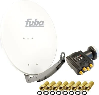 Produktbild von Fuba Antenne 74x84cm Alu Weiß DAA 780 W PremiumX DELUXE Quad LNB 0,1 dB + 8x F-Stecker