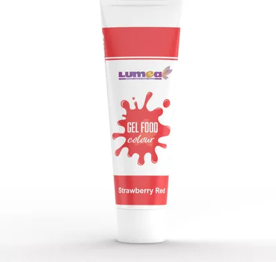 Produktbild von Gel-Lebensmittelfarbe Erdbeerrot, 30g – Intensiv & mischbar für Fondant, Marzipan, Cremes & mehr