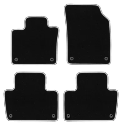 Produktbild von Fußmatten Automatten Velours Schwarz/Silber für Volvo XC90 II 2015- Set 4-tlg
