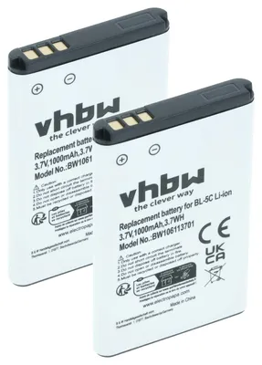 Produktbild von vhbw 2x Akku Ersatz für CAT 1ICP5/3450 1S1P, 1ICP5/3450 1S1P für Handy Smartphone Telefon (1000 mAh, 3,7 V, Li-Ion)