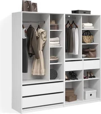 Produktbild von Kleiderschrank Livinity Trento Weiß 2er Set, Model 58973