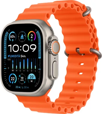 Produktbild von Apple Watch Ultra 2 mit Ocean Armband orange