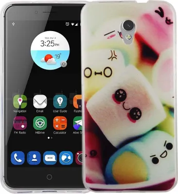 Produktbild von Handy Hülle für ZTE Blade V7 Cover Case Schutz Tasche Motiv Slim Silikon TPU Schriftzug Marshmallows