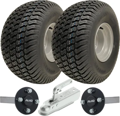 Zdjęcie produktu dla 20x10.00-8 Zestaw do przyczep ATV P332 Koła do trawy ALKO Piasta i zwrotnica Zaczep 750 kg