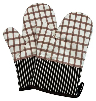 Productafbeelding van Ovenwanten, 1 paar, katoen, lichtbruin, hittebestendig, antislip