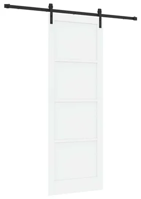 Image de vidaXL Porte coulissante blanche et noire 83 x 232 cm Bois de pin massif