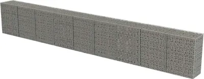Produktbild von vidaXL Gabionenwand mit Abdeckung Verzinkter Stahl 900×50×100 cm
