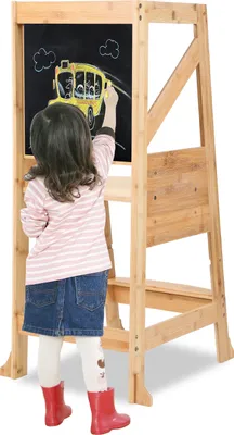 Produktbild von Yakimz Lernturm für Kinder Learning Tower Lernstuhl Hochstuhl Tritthocke Natural
