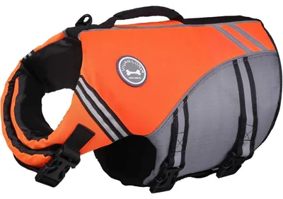 Obrázek produktu pro Plavecká vesta pro psy, sportovní styl, barva neonově oranžová, obvod hrudníku 56-64 cm