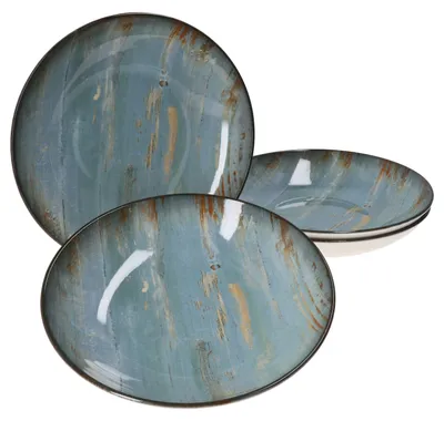 Produktbild von Bonna Madera Mint 4er Set Suppenteller 650ml 4 Pers. Pastateller Soupbowl Schale