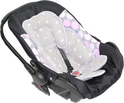 Produktbild von Sitzverkleinerer Baumwolle Kind für Auto Kindersitz Baby Schale Einsatz Einlage- 3 - Sterne auf Grau