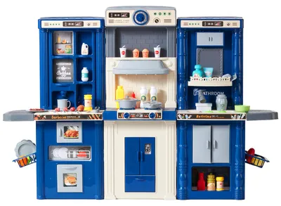 Produktbild von Kinderküchen-Spielset, 3-in-1-Kleinkinderküche mit simuliertem Sprühnebel, Geräuschen und Lichtern