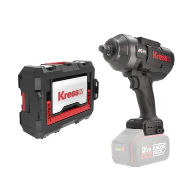 Imagen del producto de Atornillador de impacto inalámbrico Kress de 20V, 1/2", 1700 Nm, sin batería ni cargador, en caja apilable