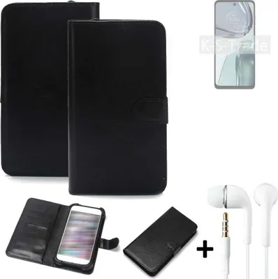 Produktbild von K-S-Trade Wallet Case Handyhülle kompatibel mit Motorola Moto G62 5G Schutzhülle Flip cover Flipstyle Tasche Hülle Flipcover Slim Bumper schwarz +