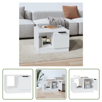 Produktbild von The Living Store Couchtisch Weiß 50x50x36 cm Holzwerkstoff