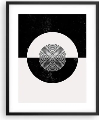 Produktbild von Gerahmtes Poster - Schwarzer Rahmen - Abstraktion Rad Schwarz und Weiß - 40x50 cm - Wand Bild - Wanddeko - Wandbilder - Wandposter - Bilderrahmen - Bilder - Kunstdruck - Wandbild - P2BPA40x50-4316
