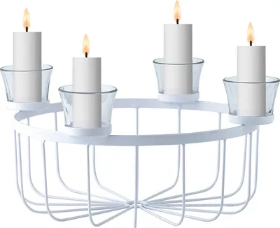 Produktbild von Moderne Deko Adventskranz Kerzenständer Weihnachtsdeko Usha Weiss