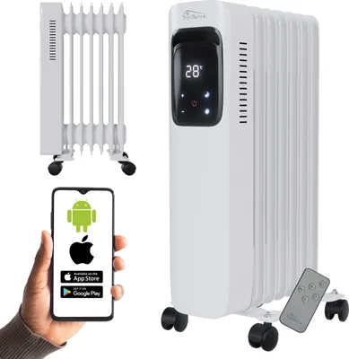 Produktbild von TroniTechnik® Ölradiator Elektroheizung TT-OR 307 in Weiß mit 7 Rippen und 1500 Watt, drei Heizstufen (600W, 900W, 1500W)
