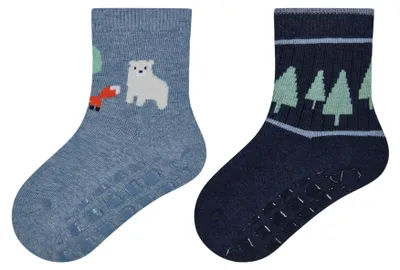 Produktbild von Sterntaler ABS Socken Doppelpack Jungen – Flauschige Stoppersocken mit Innenfrot