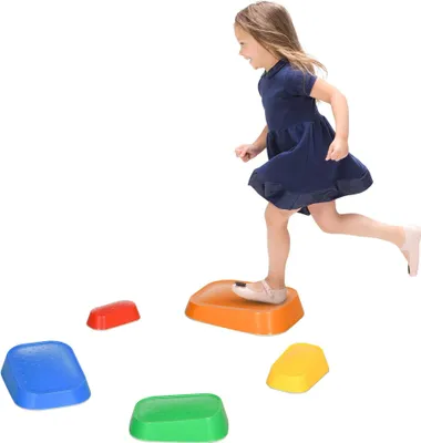 Obrázek produktu pro Balanční kameny pro děti - Krokovací kameny - Věk 3-6 let - Rozměry 29,5 × 23,5 × 8 cm - Rozvoj smyslových a motorických dovedností - Pestrobarevné provedení
