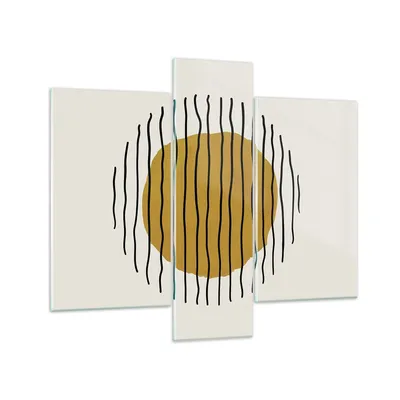 Produktbild von Bilder auf glas - 3 Teile - Modern Piece Linear - 95x80cm - Glasbilder - Wandbilder - Bilder - zum Aufhängen bereit - Wanddekoration aus Glas - Glas Bilder - Wandbild auf Glas - GCB95x80-4793