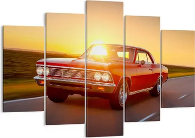 Produktbild von Bild auf Leinwand - Leinwandbild - Auto Straße - 150x100cm - Wand Bild - Wanddeko - Wandbilder - Leinwanddruck - Bilder - Kunstdruck - Wanddekoration - Leinwand bilder - Wandkunst - EA150x100-3702
