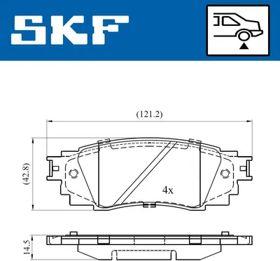 Produktbild von SKF Bremsbeläge Satz Bremsklötze für TOYOTA Corolla XII Kombi (E210) VKBP 90630