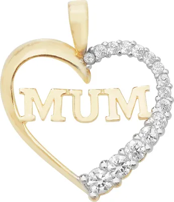 Image de Pendentif Femme Coeur Or 375/1000 avec Oxyde de Zirconium - 24mm*21mm; TRS10811