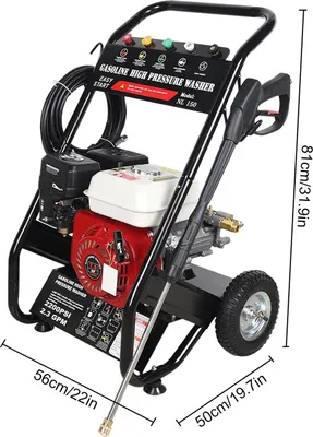 Produktbild von Hochdruckreinigungsmaschine, 7,5 PS Motor, 5 Düsenauswahlmöglichkeiten, Rot, M