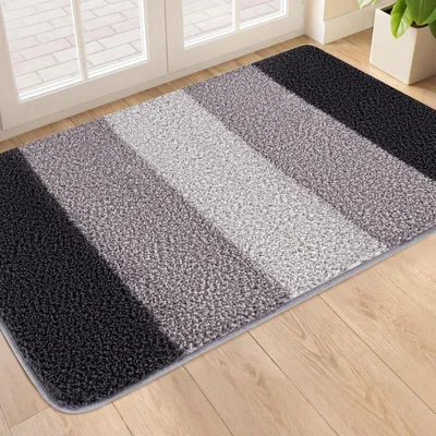 Zdjęcie produktu dla Mata podłogowa, mata antypoślizgowa, ciemnoszara, 50x80 cm, wykonana z mikrofibry