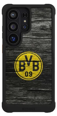Produktbild von NIVOCASE Hülle für Samsung Galaxy S26 Ultra Stoßfeste Handyhülle NIVOmax Case Schwarz BVB Borussia Dortmund Holzoptik