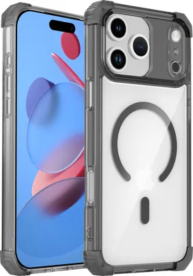 Produktbild von Magnetisch Hülle für iPhone 17 Pro Max Kompatibel mit Magsafe Stoßfest Militärschutz Transparente Handyhülle Schwarz