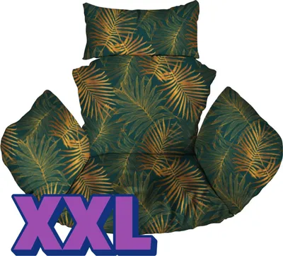 Obrázek produktu pro Polštář do závěsného křesla, XXL, čalounění, podložka pro závěsné houpací křeslo z polyrotangu a ratanu, opěrný polštář pro závěsné křeslo, barva palmové zelené [114]