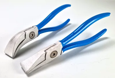 Productafbeelding van Mini krimptangen van aluminium, recht en 45° gebogen. Professionele krimptangen, gemaakt in Duitsland