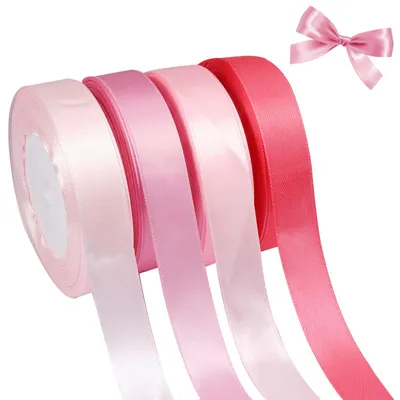 Image de Ruban cadeau - 4 couleurs - Pour l'emballage et les travaux manuels - Rose