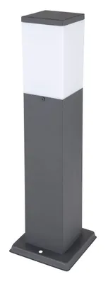 Obrázok produktu pre Globo Lighting vonkajšie svietidlo z nehrdzavejúcej ocele antracit, plastový opál, IP44, trubica: 80 x 80 mm, DxŠxV: 124x124x450mm, bez 1x E27 LED 15W 230V