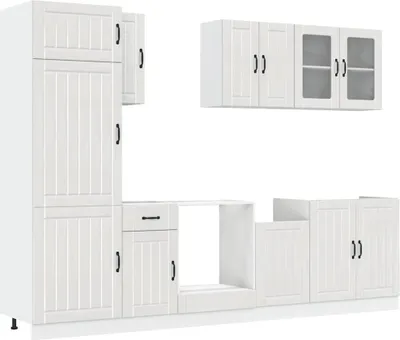 Produktbild von vidaXL 8-tlg. Küchenschrank-Set Lucca Hochglanz-Weiß Holzwerkstoff