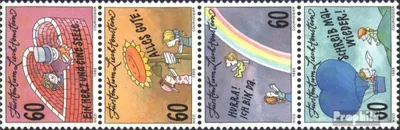 Produktbild von Briefmarken Liechtenstein 1995 Mi 1111-1114 Viererstreifen (kompl.Ausg.) postfrisch Grußmarken