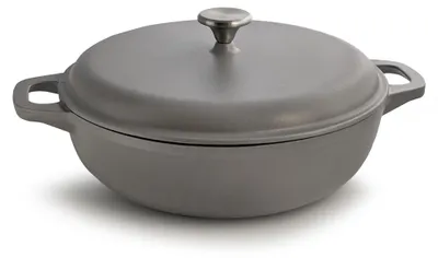 Produktbild von osoltus Gusseisen Bauernpfanne m. Deckel 30cm hellgrau