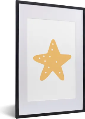 Produktbild von MuchoWow® Gerahmtes Poster Stern - Mädchen - Jungen - Pünktchen - Kinder 40x60 cm - Poster mit Schwarzem Bilderrahmen Wandposter Rahmen Foto Bilder - Poster in Rahmen