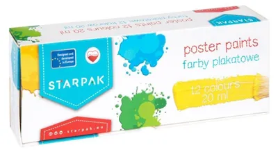 Imagen del producto de Pinturas para póster, 12 colores, 20 ml, pinturas escolares