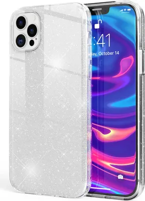 Produktbild von NALIA Glitzer Handy Hülle für iPhone 12 Pro Max, Bling Case Glitter Cover Bumper Silber