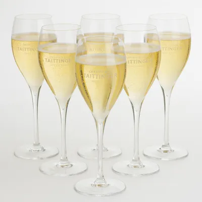 Produktbild von Taittinger Champagnergläser - 6er Set - Original Taittinger Flûtes mit Logo - Elegante Schaumweingläser für stilvollen Genuss