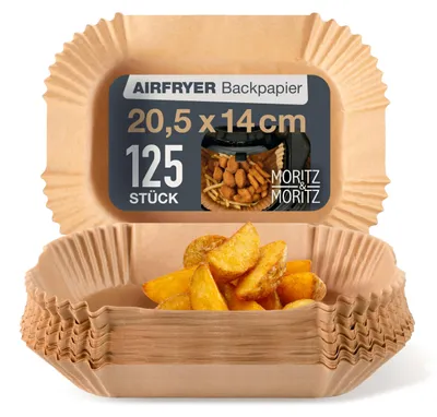 Obrázok produktu pre Moritz & Moritz, papier na pečenie do fritézy, obdĺžnikový, 20,5 x 14 cm, 125 kusov