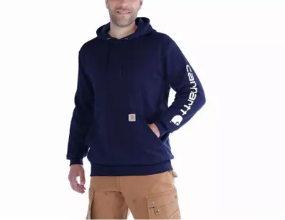 Image de Sweatshirt CARHARTT Sleeve Logo Hooded Bleu Marine T.XXL - K288-472-XXL