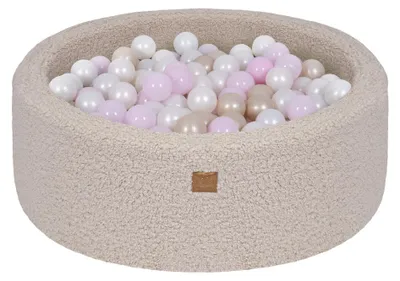 Obrázok produktu pre Gulôčkový bazén v farbe taupe s guličkami v odtieňoch Perle blanche / Svetloružová perleťová / Zlatá