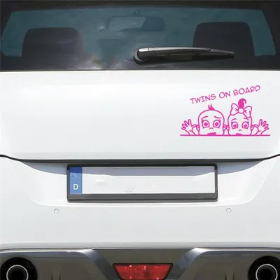 Produktbild von Auto Aufkleber Zwillinge an Bord Mädchen Junge 20x11 cm Pink Sticker Heckscheibenaufkleber