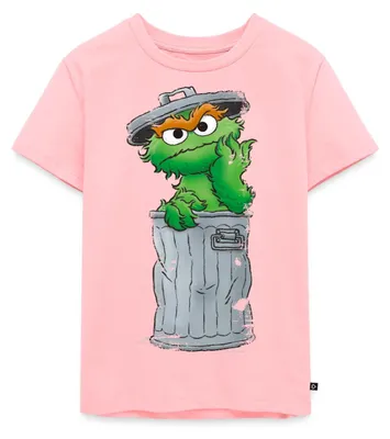 Produktbild von Spreadshirt Sesamstraße Oscar Mülltonne Kinder Premium T-Shirt, 134/140 (8 Jahre), Rosa