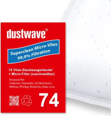 Produktbild von 10 Staubsaugerbeutel | Staubbeutel passend für Rowenta - RO 5273 / RO5273 Compacteo Ergo Bodenstaubsauger von dustwave® Markenstaubbeutel –  Germany
