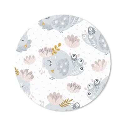 Produktbild von MuchoWow® Mauspad Mousepad Mädchen - Muster - Vogel - Kinder 20x20 cm - Mousepads - Maus Mat - Pad - Mausunterlage - Schreibtischmatte